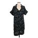 Bobeau Casual Dress - Shift V Neck Short sleeves: Black Dresses - Women's Size Large