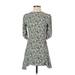 Faithfull the Brand Casual Dress - A-Line Crew Neck 3/4 sleeves: Blue Floral Dresses - Women's Size 2