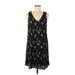 Everly Casual Dress - Shift V-Neck Sleeveless: Black Dresses - Women's Size Medium