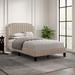 Red Barrel Studio® King Platform Bed Upholstered/Metal/Linen in White/Brown | Full | Wayfair 9163C37B9887429E9933353D206129BF