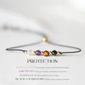 Bracelet en cristal de protection Empath Quartz rose Alanding Yst Tourmaline noire Bracelet de