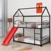 Harper Orchard Sadee Twin Over Twin Bunk Bed Metal in Red/Black | 84.3 H x 41.4 W x 77.5 D in | Wayfair 577F543510CA4F16917900ACD795E2F9