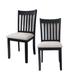 Red Barrel Studio® Amarily Slat Back Parsons Chair Dining Chair Upholstered, Solid Wood in Black/Brown/White | 39 H x 18 W x 18 D in | Wayfair