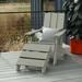 Rosecliff Heights Cania Adirondack Chair w/ Ottoman Plastic/Resin | 37.75 H x 29 W x 56.5 D in | Wayfair 89D61B61719F40BDB9B114DBC43B359F