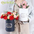 Boîte à fleurs de luxe avec couvercle emballage de bouquet de fleurs coffrets cadeaux ronds en