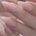 Faux ongles à pression Stiletto 24 pièces rose Style français effet dégradé artificiels