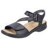 Sandale RIEKER, Damen, Gr. 42, schwarz, Leder, casual, Schuhe, Sommerschuh, Sandalette, Klettschuh, mit Klettverschluss