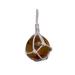 Amber Japanese Glass Ball With White Netting Christmas Ornament 2" - 2" L x 2" W x 6" H