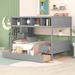 Twin over Full Bunk Bed with Shelfs, Storage Staircase and 2 Drawers, for Bedroom, Dorm, for Kids