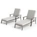 2-piece Outdoor Alumiunm Gray Patio Chaise Lounge Chair