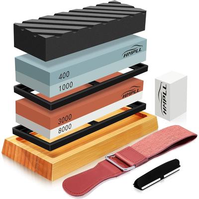 Sharpening Stone Set, Whetstone Knife Sharpener Stone Set 4 Side Grit