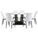 7-Piece Modern Rectangular Dining Set with Faux Marble Dining Table and 6 PU Leather Chairs