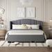 Queen Size Upholstered Platform Bed with Trundle and Drawer