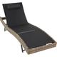 Chaise longue en rotin résistant et anti-UV marron naturel