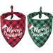 2 Pack Christmas Dog Bandana Classic Plaid Dog Christmas Bandana Xmas Dog Scarf Bibs Kerchief Dog Puppy Christma Outfit Bandana for Small Medium Large Dogs Pets (Green & Red &