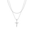 KUZZOI - Layer Kreuz Kordelkette 925 Silber Herrenschmuck Herren