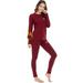 Thermal Underwear for Women Long Johns Ski Cold Weather Gear Set Base Layer Warm Winter Top and Bottom Running Winter PJ Set
