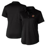 Women's Cutter & Buck Black Rochester Red Wings Prospect Textured Stretch Polo