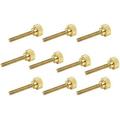 10 Pack 1/4-20 X 1-1/2 Inch Threads Solid Brass Knurled Thumb Screws Knobs With Straight Shoulders Right-Hand Threads SAE Flat Tip Uncoated (1/4-20 X 1-1/2 Inch Long Threads)