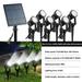 6 in 1 Solar Lights Outdoor Solar Powered Spot Lights IP66 Waterproof Outdoor Solar Landscape Spotlights with 3 Levels Lights for Garden Yard Pathway Downlight