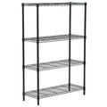 4-Shelf Shelving Unit with Shelf Liners Set of 4 Adjustable Steel Organizer Wire Rack 100lbs Loading Capacity Per Shelf for Kitchen and Garage Black WQFC013