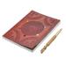 Shop LC Mandala Embossed Seven Chakra Gemstone Leather Diary and Carved Wooden Pen - Tan Birthday Gifts