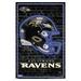 NFL Baltimore Ravens - Neon Helmet 23 Wall Poster 22.375 x 34 Framed