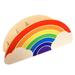 NUOLUX 1pc Wooden Pen Holder Pencil Storage Holder Rainbow Desktop Stationery Supply