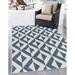Rugs.com Jill Zarin Outdoor Collection Rug â€“ 2 2 x 3 Blue Flatweave Rug Perfect For Entryways Kitchens Breakfast Nooks Accent Pieces