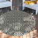 Rugs.com Jill Zarin Outdoor Collection Rug â€“ 3 Round Charcoal Gray Flatweave Rug Perfect For Kitchens Dining Rooms