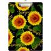 Coolnut Sunflower Polka Dot Clipboards for Kids Student Women Men Floral Letter Size Plastic Low Profile Clip 9 x 12.5 in Silver Clip