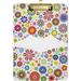 Coolnut Red Lips Ethnic Flowers Floral Clipboards for Kids Student Women Men Letter Size Plastic Low Profile Clip 9 x 12.5 in Golden Clip