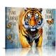 GOSMITH Motivational Tiger Canvas Wall Art Vintage Tiger Bathroom Painting Wall Decor Framed Inspirational Tiger Posters Home for Living Room Bedroom Bathroom Decoration 12x16 inch