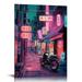 ONETECH Japan Art Poster - Japanese Print Artwork on Canvas Roll - Tokyo Anime Wall Art Picture Gift - Preppy Night City Wall Decor Poster for Room Aesthetic Bedroom Kitchen 12\x16\