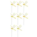 Tepsmf 8PCS Dragonflies Garden Pole Decorative Garden Flowers Potted Ornaments Artificial DragonflyStakes Indoor Outdoor Yard Garden Flower Pot Decoration