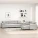3 Piece Sofa Set with Pillows Light Gray Microfiber Fabric