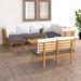 9 Piece Patio Lounge Set with Cushions Solid Acacia Wood