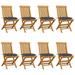 Patio Chairs with Anthracite Cushions 8 pcs Solid Teak Wood