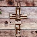 Strong Prayer,'Handcrafted Brown Float Glass Wall Cross from Costa Rica'