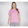 Skechers Women's GO DRI SWIFT T-Shirt in Hot Pink/White, Size XL | Polyester/Spandex