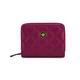 Versace Womens Bifold Zip around Wallet Quilted Nappa Leather Purple - One Size