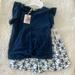 Jessica Simpson Matching Sets | Jessica Simpson T-Shirt And Shorts Set! Nwt!!! | Color: Blue/White | Size: 7/8