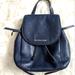 Michael Kors Bags | Euc Michael Kors Riley Medium Sized Navy Pebbled Leather Backpack Top Handle | Color: Blue/Silver | Size: Os