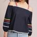 Anthropologie Tops | Nwt Anthropologie Maeve Rainbow Ribbon Off Shoulder Top Size M | Color: Blue | Size: M
