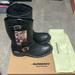 Burberry Shoes | Like New Burberry Graphic Leather Motto Boot With Buckles | Color: Black | Size: 11