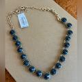 J. Crew Jewelry | J. Crew Navy Blue Rivoli/Gold Stud Stone Necklace -Nwt | Color: Blue/Gold | Size: Os