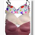 Pink Victoria's Secret Intimates & Sleepwear | 3 Victoria's Secret Wear Everywhere Wireless Lightly Lined Bras | Color: Purple/Tan | Size: 32a