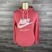 Nike Tops | Nike Graphic Print Pullover Pink Hooded Sweatshirt Hoodie Women's Size Xs | Color: Pink | Size: Xs