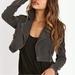 Free People Jackets & Coats | Exc Free People James Dean Crop Moto Jean Jacket In Washed Black | Color: Black/Gray | Size: Xs