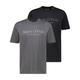 Marc O'Polo Herren T-Shirt im 2er-Pack aus Bio-Baumwolle Regular Fit, schwarz/grau, Gr. M